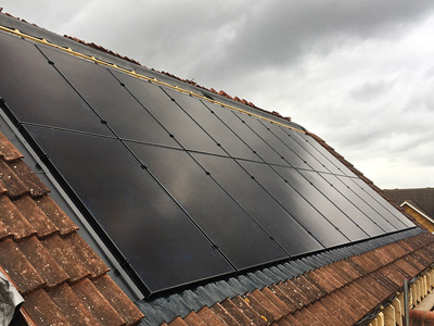 in-roof black solar panels