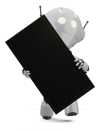 Robot with black smart solar panel