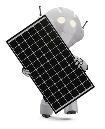 Robot with Mono black solar panel